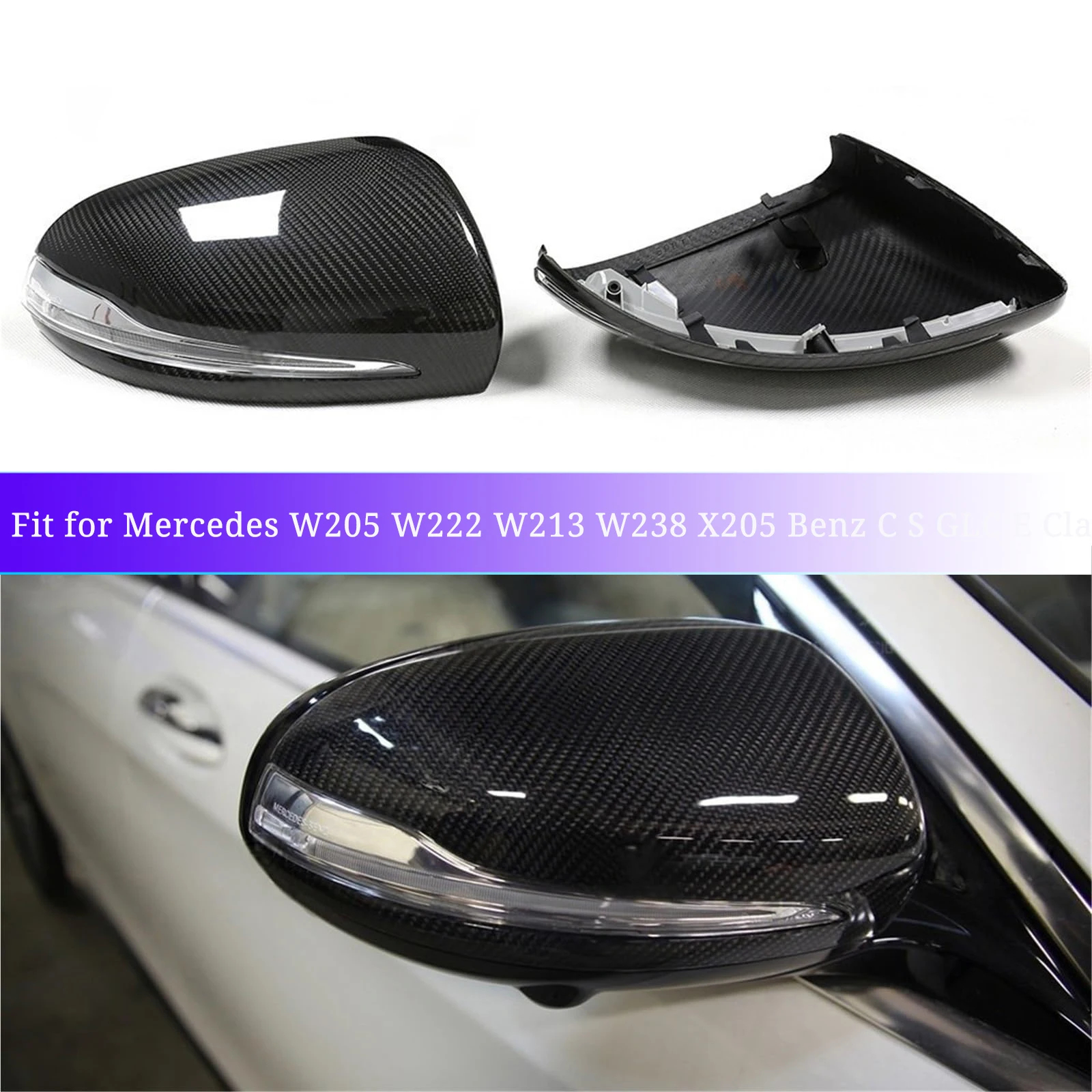Крышка зеркала из сухого углерода карбоновые колпачки для Mercedes W205 W222 W213 W238 X205 Benz C