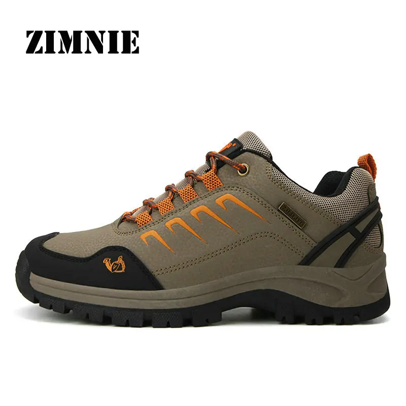 

ZIMNIE Brand Men Outdoor Hiking Shoes Pu Leather Sport Winter Climbing Hiking Shoes Waterproof Breathable Hunting Trekking Shoes