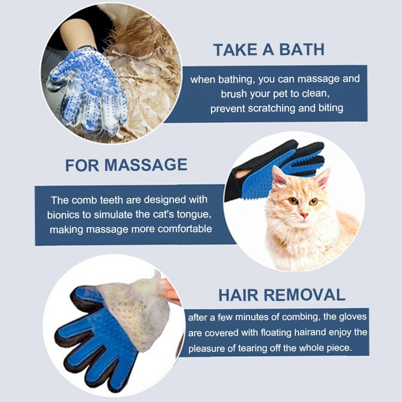 Купить Pet Glove Cat Grooming Glove Cat Hair Deshedding Brush Remover Brush For Animal Gloves