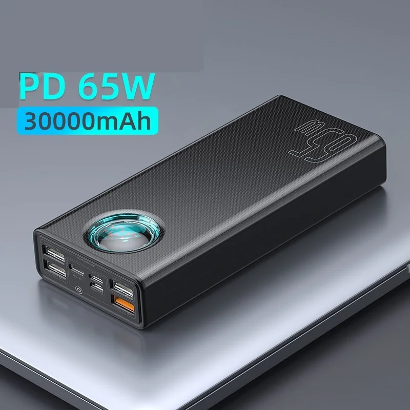 

65W Power Bank 30000mAh 20000mAh Quick Charge PD QC 3.0 SCP AFC Powerbank For iPad Laptop External Battery For iPhone 12