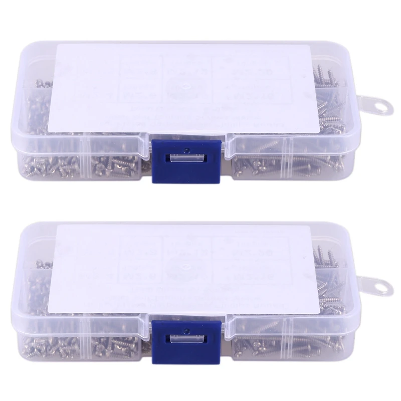 

1600Pcs M2 Screw Carbon Steel Cross Drive Pan Head Self Tapping Screws Assorted Fastener M2X4/5/6/8/10/12/16Mm/20Mm