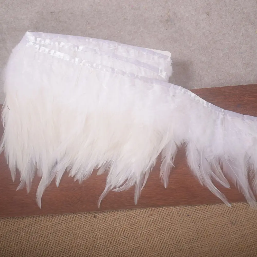

1M White Chicken Feather Ribbon Frigne Cloth Edge DIY Handmade Sewing Clothes Accessories Plumes Juju Hat Decoration