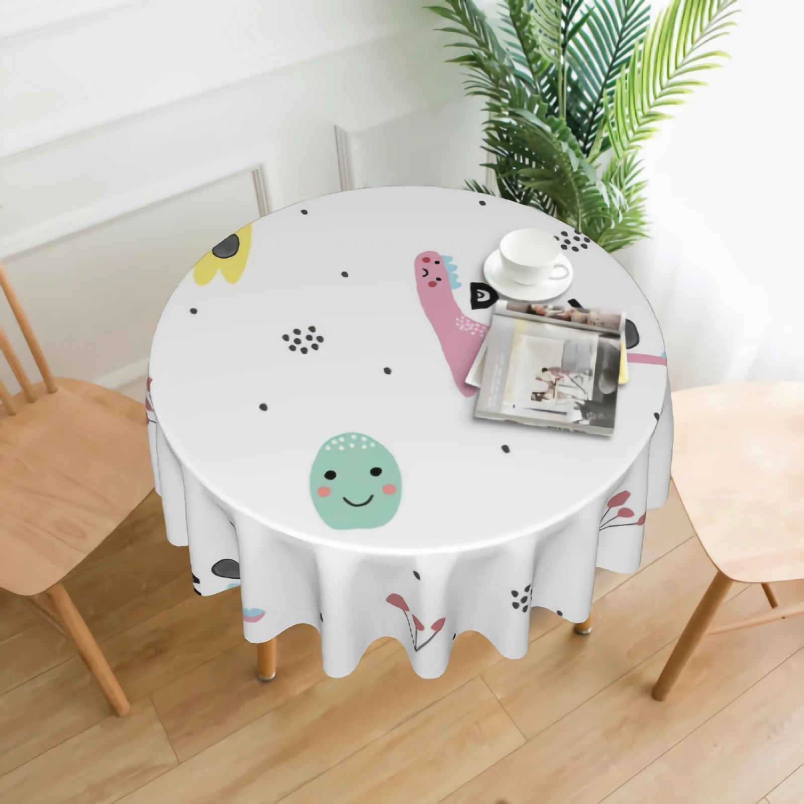 

Stylish Polyester Table Cloth 60 inch Wipeable Table Cover for Kitchen Dinning