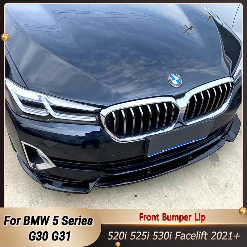 

Car Front Bumper Lip Body Kit Spoiler Splitter Bumper Canard Lip Splitter For BMW 5 Series G30 G31 520i 525i 530i Facelift 2021+