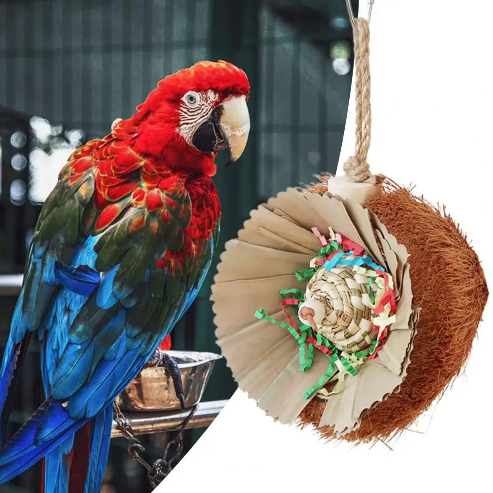 

Parrot Chewing Toy Hook Design Easy Hanging Bite Resistant Relieve Boredom Cockatiels Parakeet Parrot Budgies Cage Toy Bird Acce