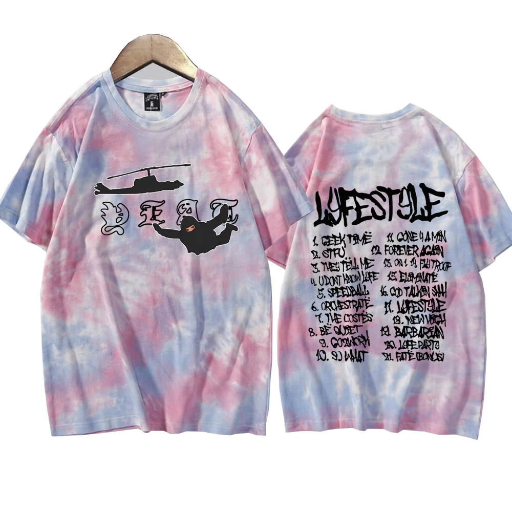 Yeat Lyfestyle Tie Dye Shirts Unisex Round Neck Short Sleeve Tee Fans Gift