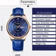 2022 New High Quality Leather Blue Quartz Watch Men Waterproof Watches Business Fashion Auto Date Male Clock Relogio Masculino Other Image