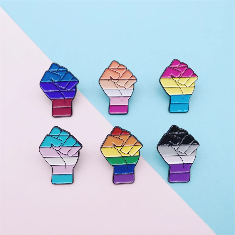 Мультяшная Милая красочная эмалированная брошь в виде кулака, жест победы, сплав, значки, модная женская бижутерия, аксессуары, подарок