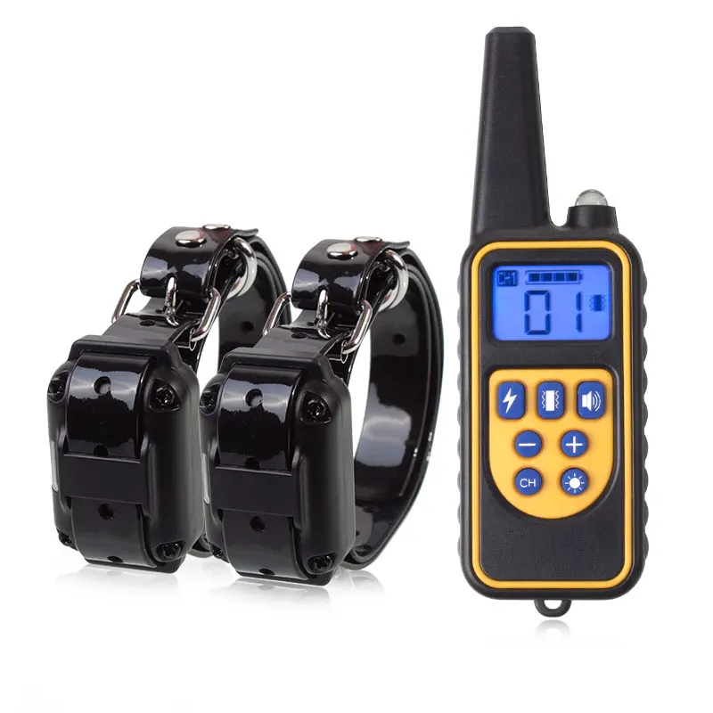 

800m Electric Dog Training Collar Pet Remote Control Waterproof Rechargeable with LCD Display for All Size Shock Vibration Sound