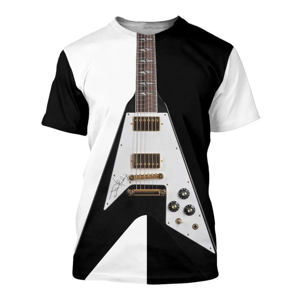

Music For Men T-Shirt 3D Print Sax Electric Guitar T Shirt Classic Music Fashion Short Sleeve Hip Hop Tee Pop Loose Casual Shirt