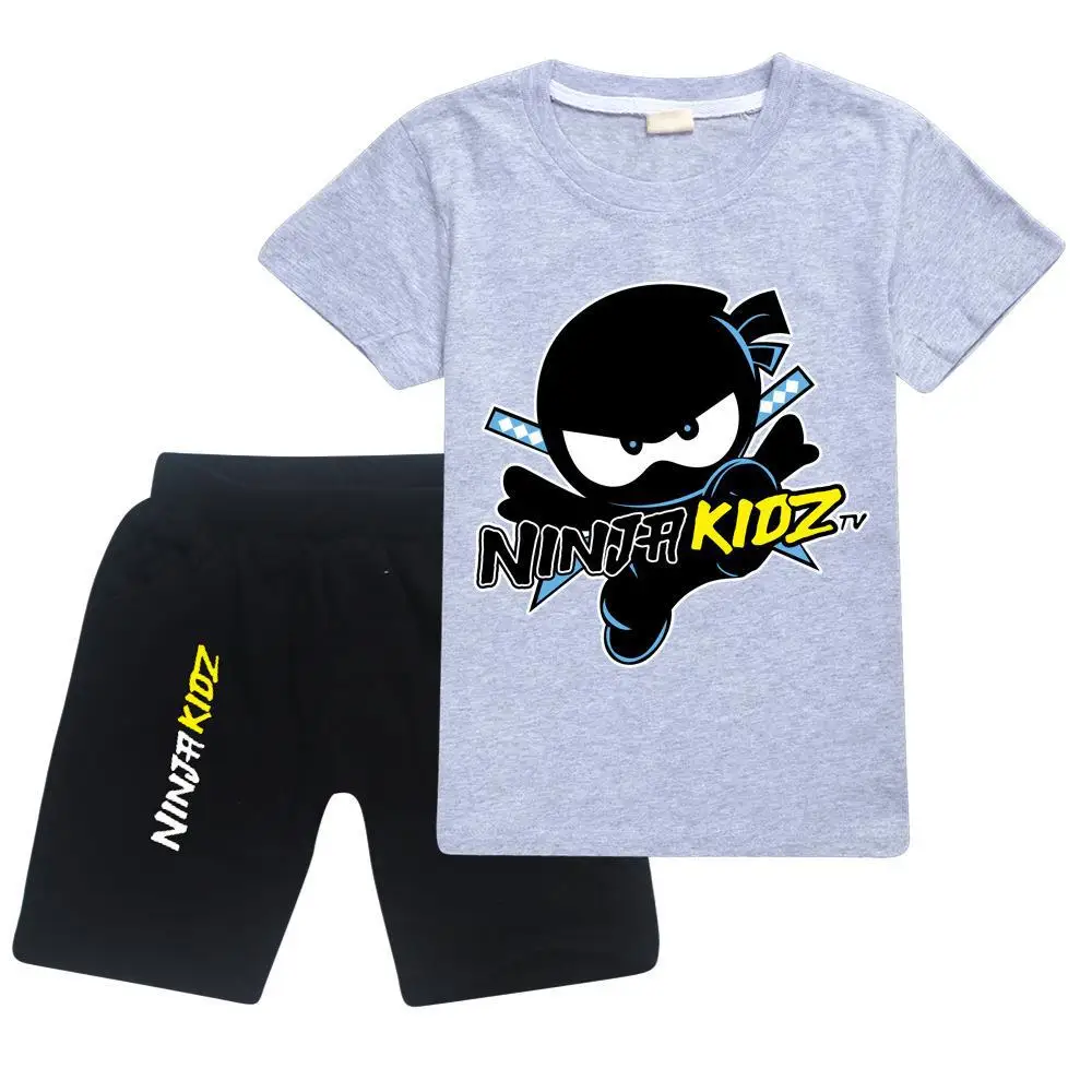 Фото Детский костюм NINJA KIDZ, футболка с короткими рукавами для мальчиков и девочек + шорты, комплект из 2 предметов №5