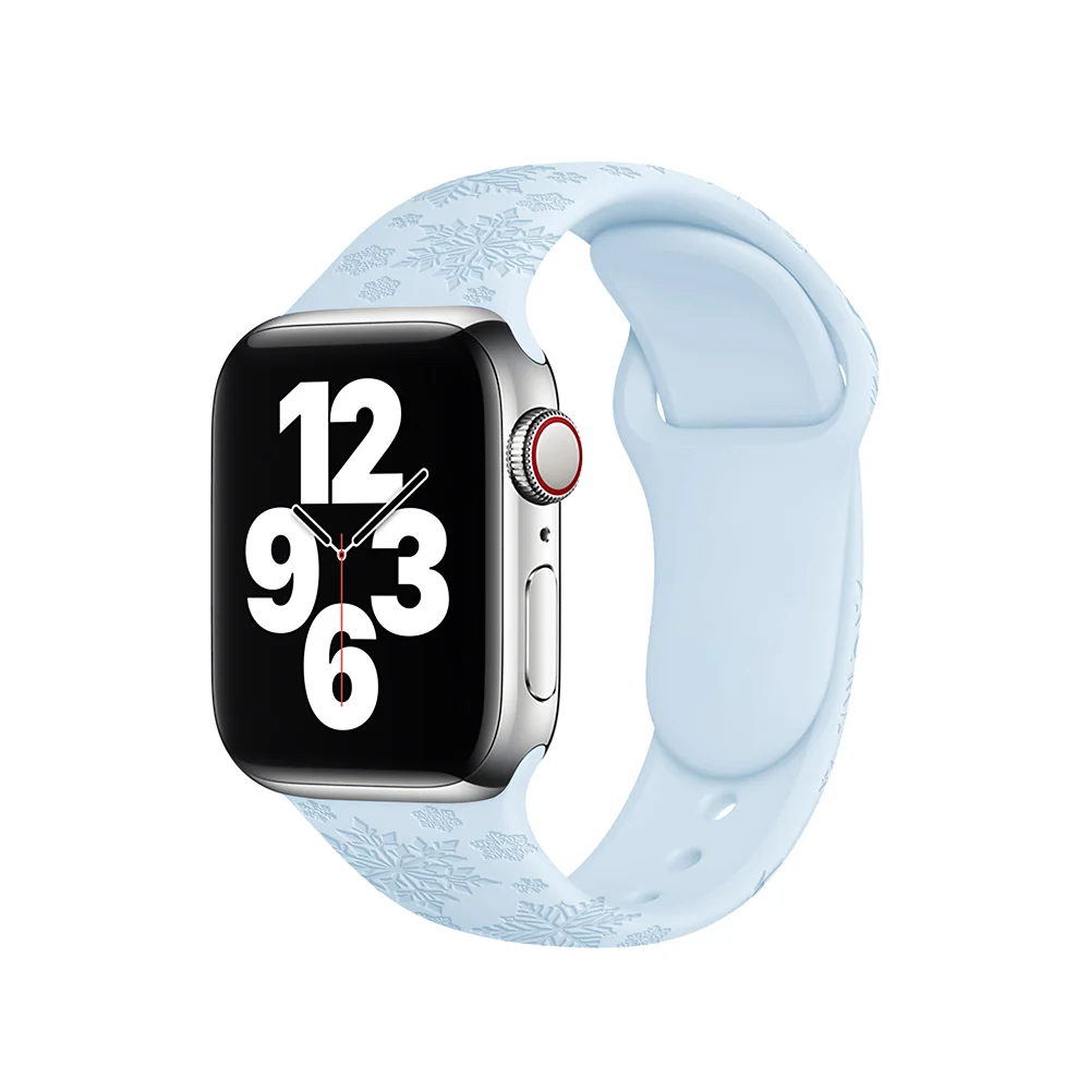 

Snow Strap for Apple Watchband 44mm 40mm 38mm 42mm 41mm 45mm Sculpture Silicone Bracelet for iwatch series 7 6 5 4 3SE watchband