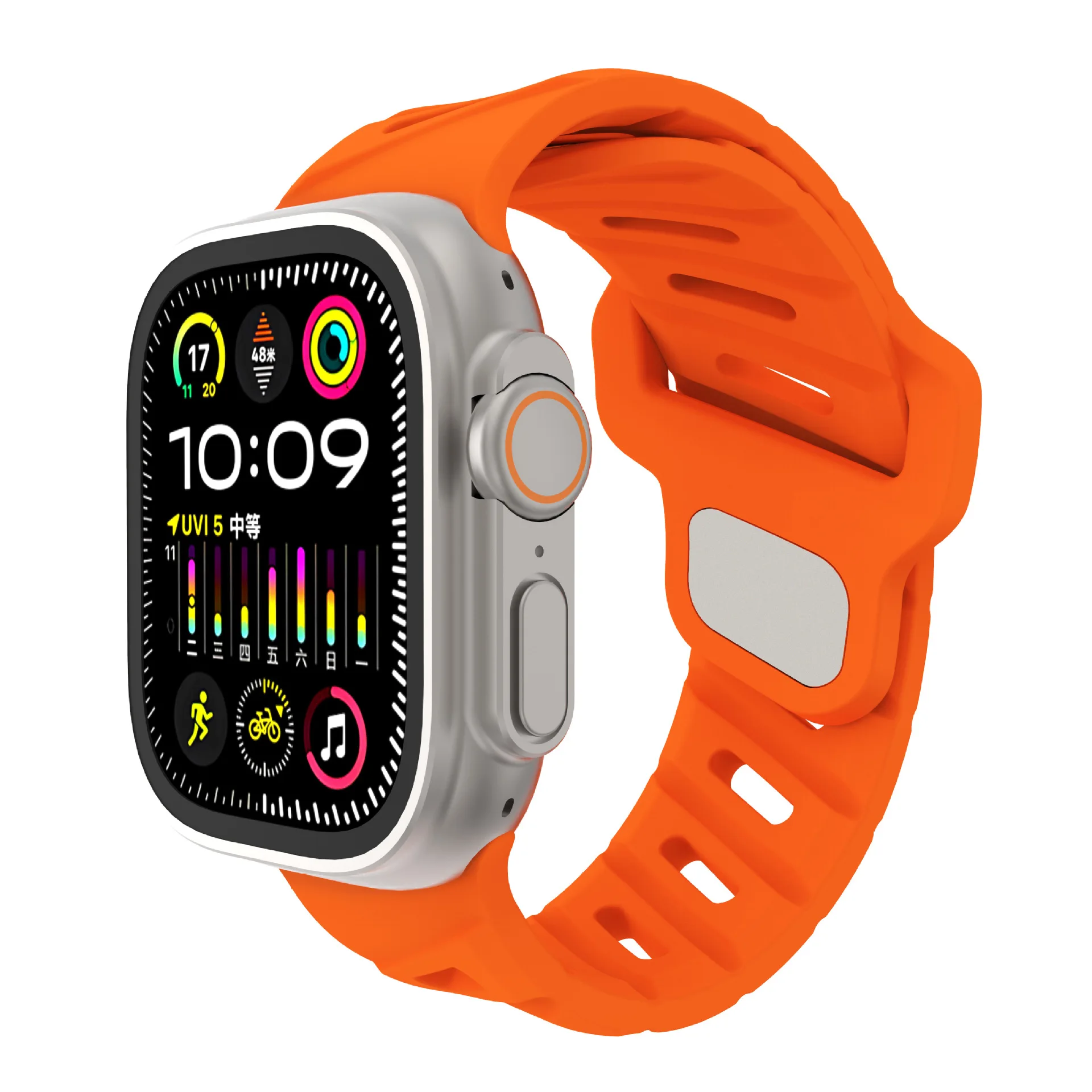 Фото Ремешок для Apple Watch Band Series 10 9 6 5 3 7 8 Ultra 2 SE 44 мм 45 мм 49 мм 46 мм 42 мм спортивный силиконовый браслет correa ремешки iWatch №3