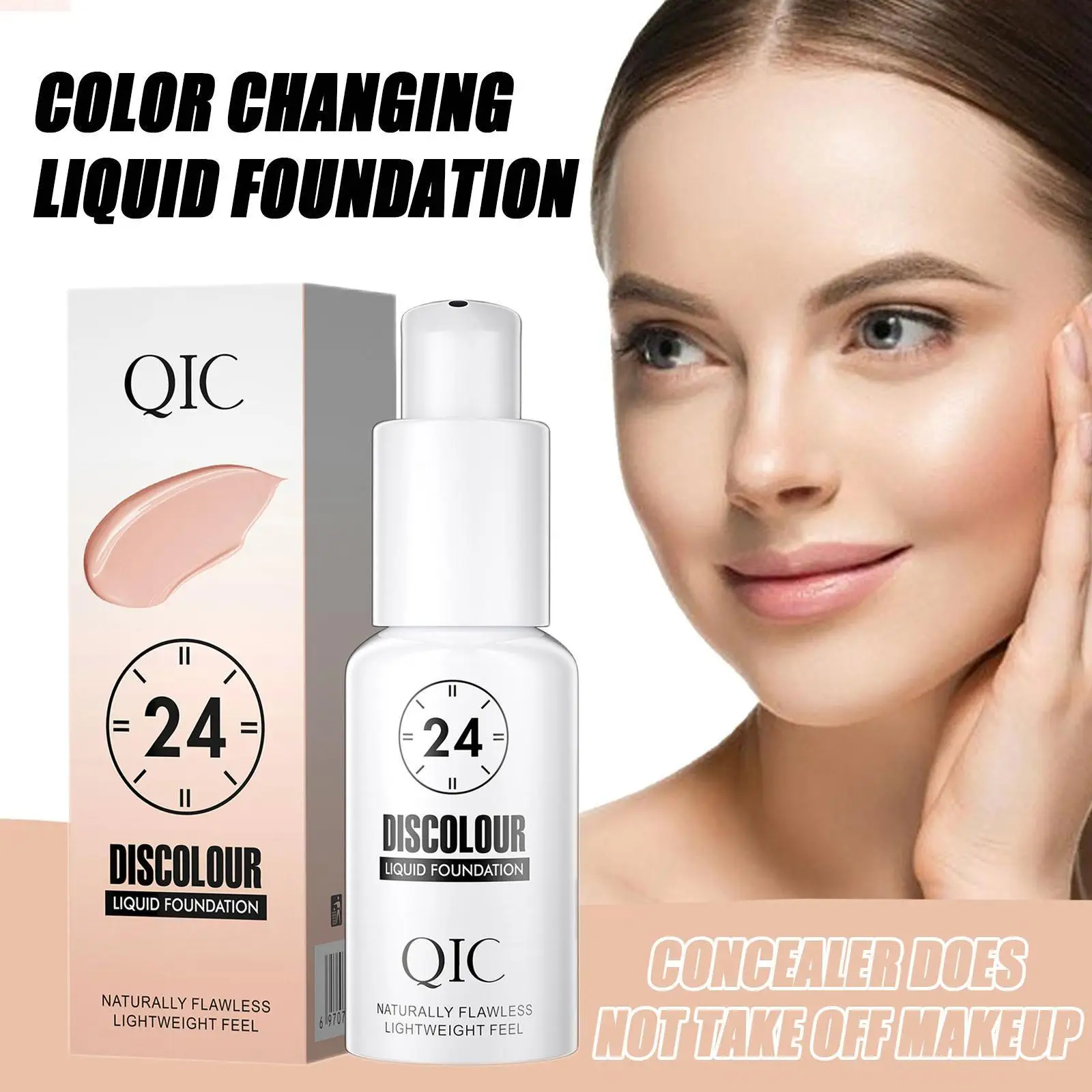

30ml Color Changing Foundation Cream Professional Concealing Face Dark Circle Liquid Long-lasting Eye Corrector Primer Makeup
