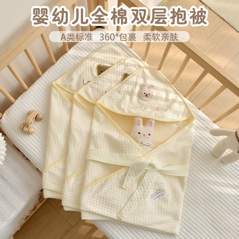 Cartoon Embroidery Newborn Sleeping Bag Baby Swaddle Sleepsack Cocoon Wrap Envelope Infant Bedding Accessories 100% Cotton