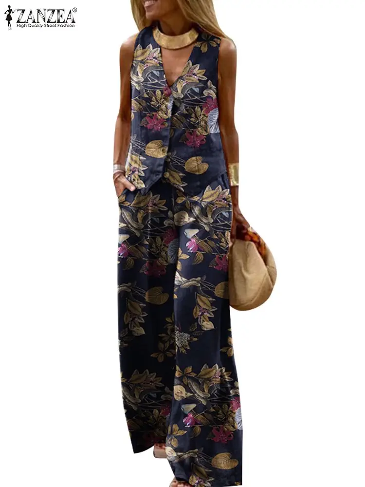 Комплект брюк ZANZEA женский из 2-х предметов элегантный повседневный жилет с