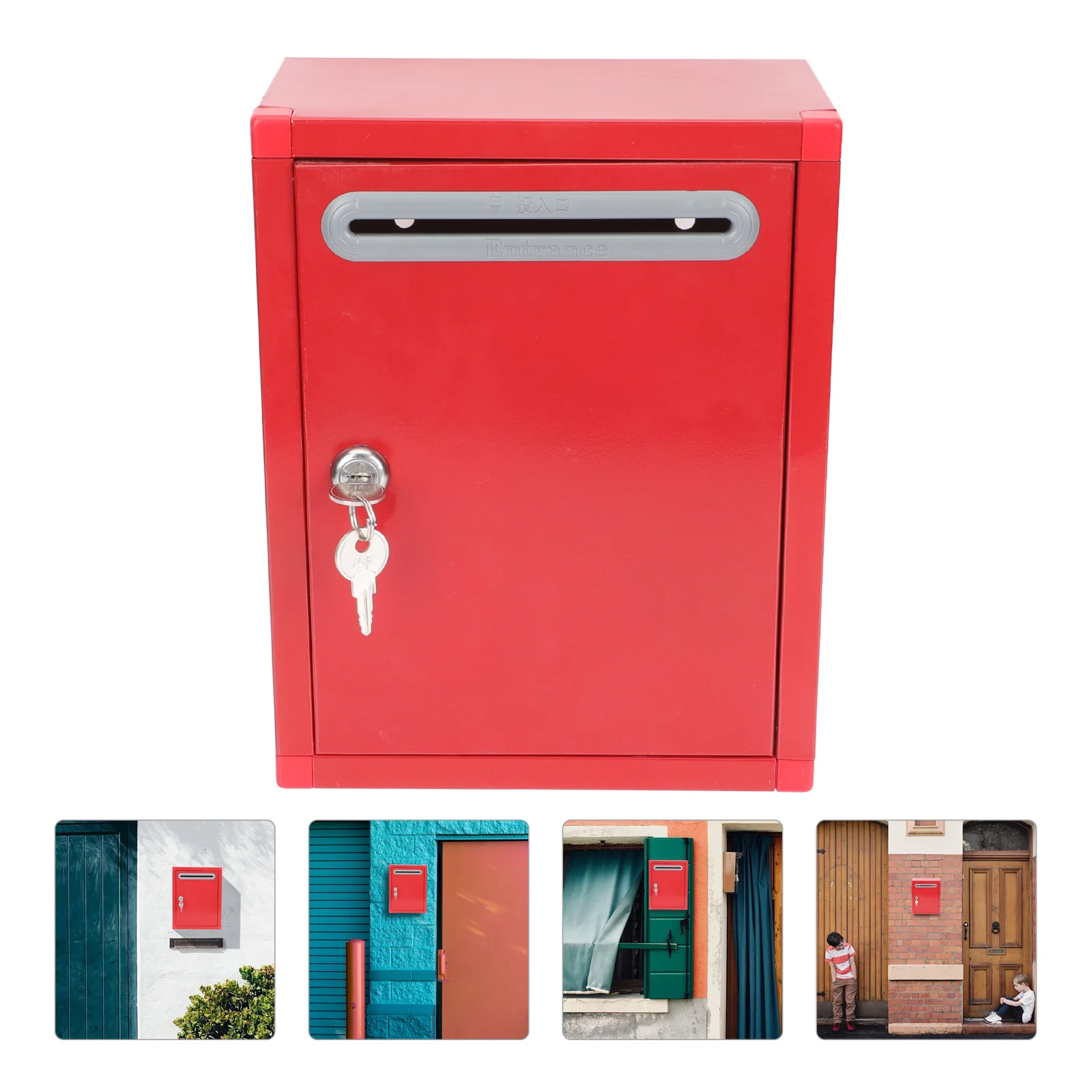 

Stainless Steel Compassion Box Wall Mounted Mailboxeseseses Suggestion Lockable Letterbox Post Container Office