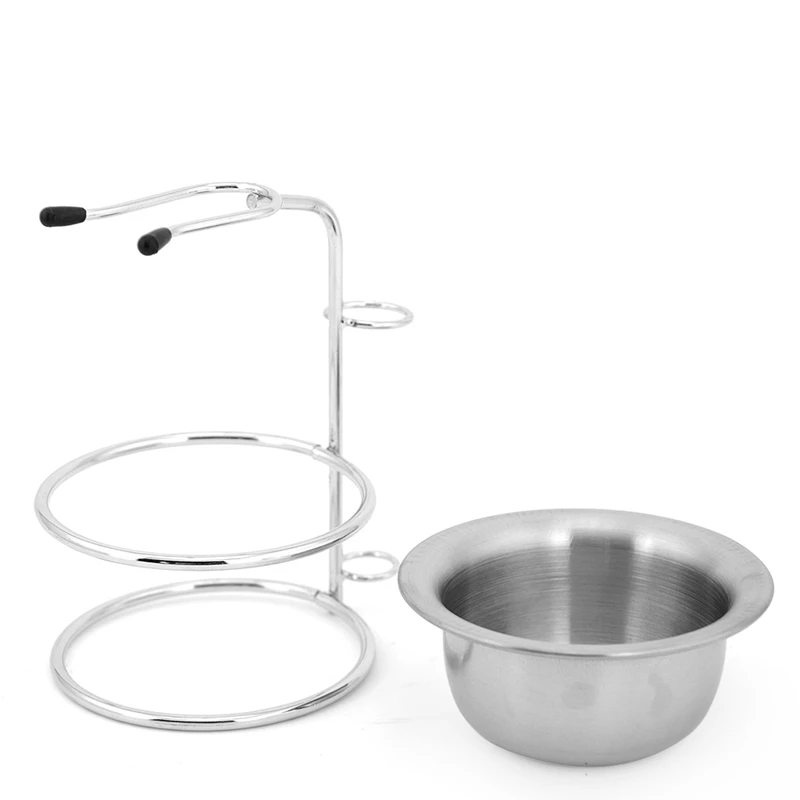 

1 Set Men Razor Holder Stainless Steel With Holder Razor Beard Comb Bowl