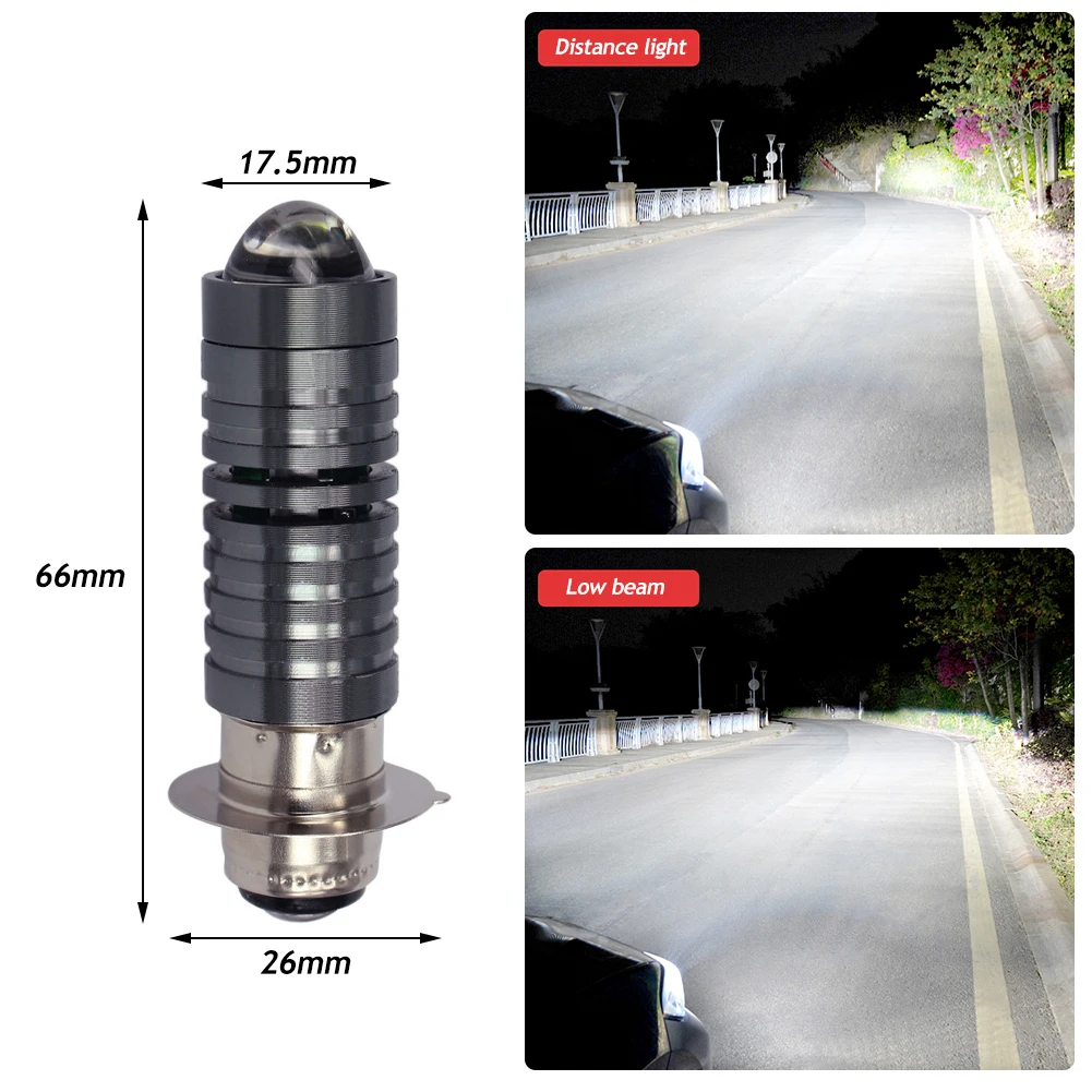 

Universal 12V-80V 2000LM Dual Color Headlight Bulbs P15D H6 PX15D LED Motorcycle Headlight H6 Scooter Motobike Head Lamp