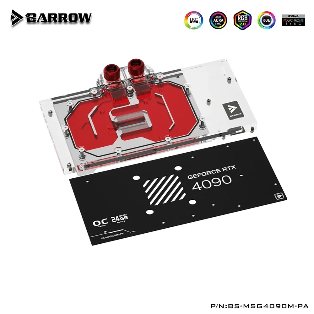 Barrow MSI RTX 4090 GAMING X TRIO 24G / SUPRIM полное покрытие GPU водяной блок 5V ARGB 3PIN синхронизация AURA