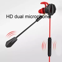 portable dynamic noise reduction in ear wired call earphones gaming computer earpiece with dual mic