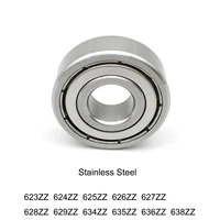 2pcs deep groove ball bearing stainless steel ball bearing 623zz 624zz 625zz 626zz 627zz 628zz 629zz 634zz 635zz 636zz 638zz