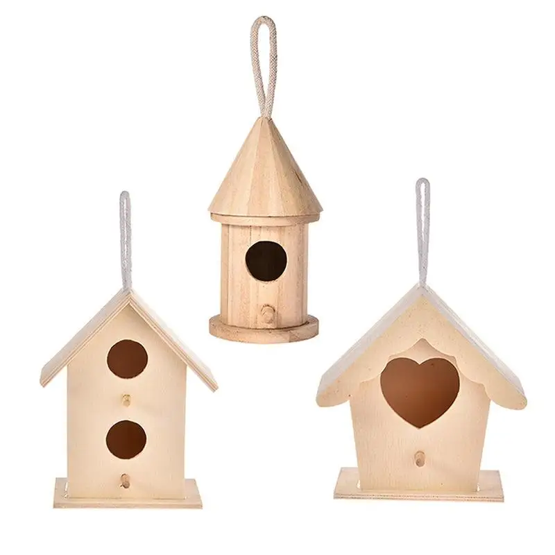 

Wooden Bird House Nest Creative WallMounted Wooden Outdoor Bird Nest Wooden Box Pet Supplies Accessories Dropshipping
