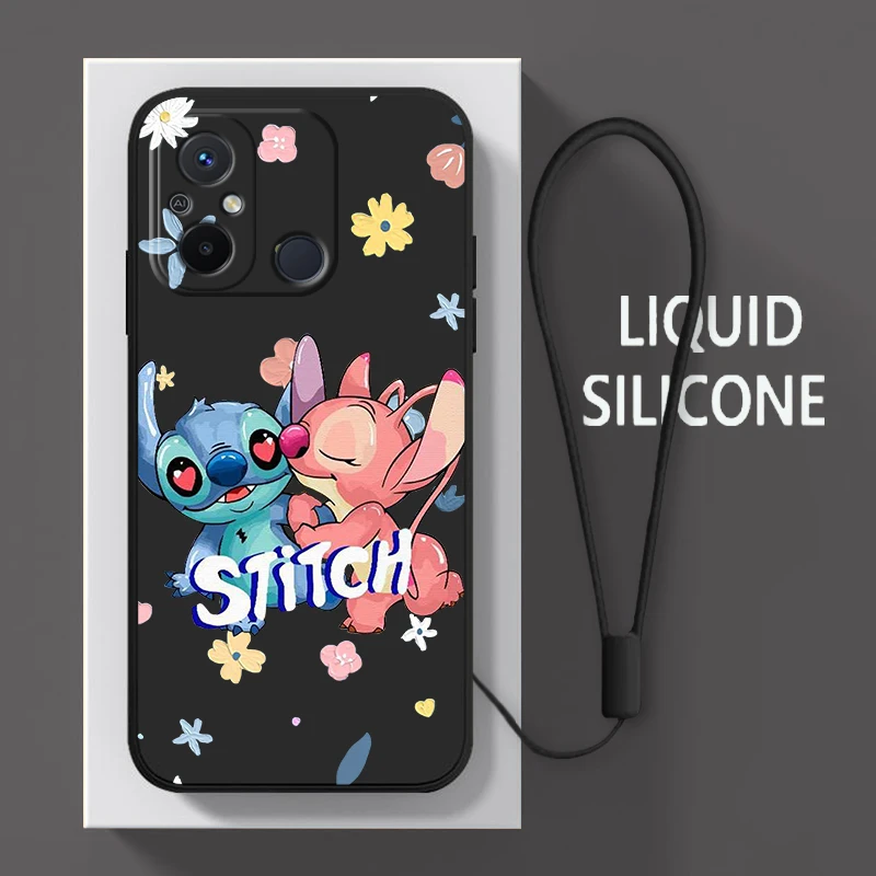 

Stitch Anime Lilo For Xiaomi Redmi 12C 11 Prime A1 10 10X 9 9A 9T 9AT 8 8A 7 6 Pro 4G 5G Liquid Rope Phone Case Coque Capa Cover