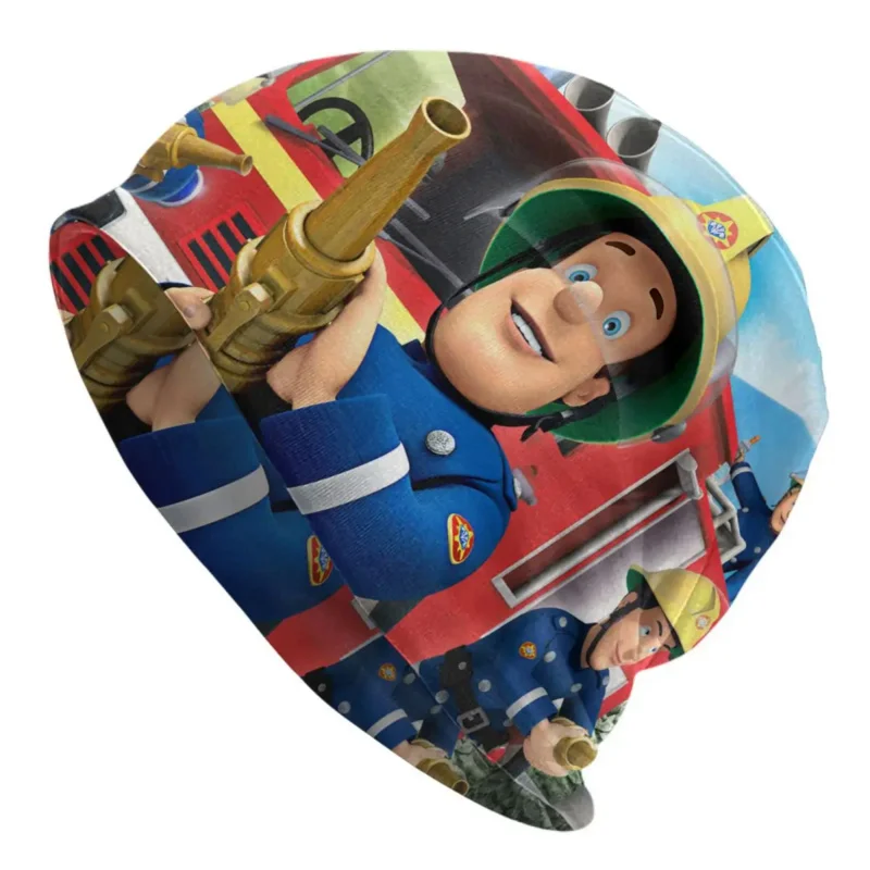 

Fireman Sam Skullies Beanies Caps Unisex Winter Warm Knitting Hat Cool Adult Cartoon Firefighter Bonnet Hats Outdoor Ski Cap