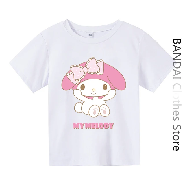 

Sanrio Kids My Melody Tshirt Summer Hello Kitty Women Cartoon Casual short-sleeved T-shirt Baby Boy Clothing Girls Clothing