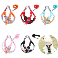 reflective dogs harness leash set puppy chest harness for pet dogs cat collar corgi chest strap pet training walking product