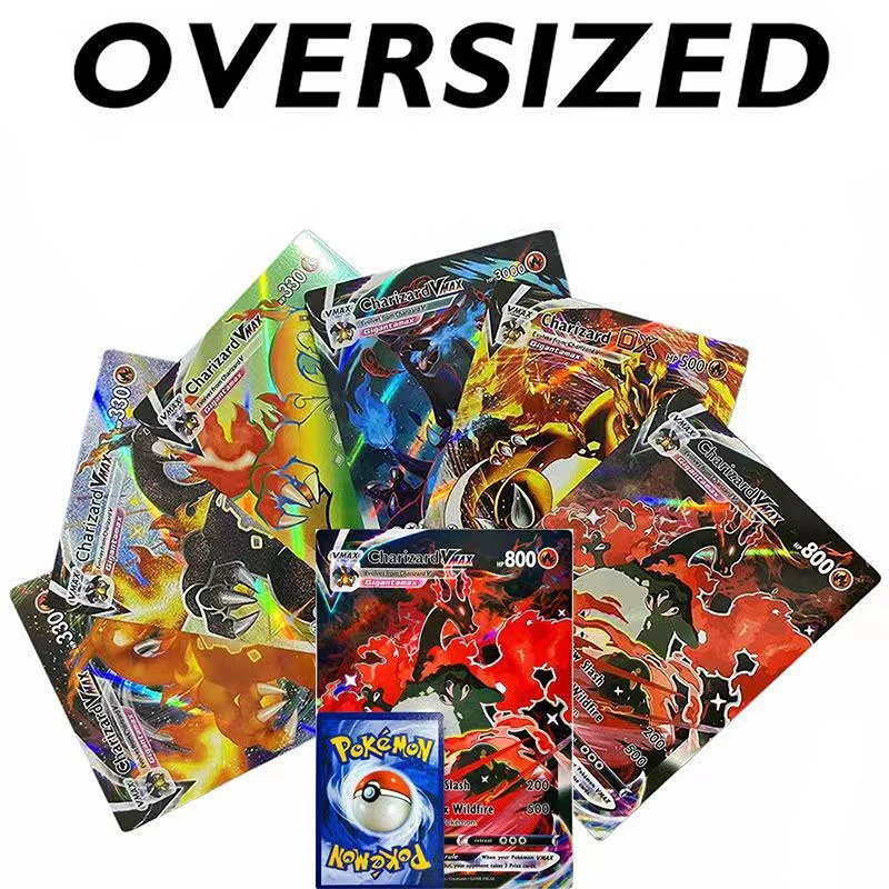 

12/30Pcs Big Pokemon Cards Vstar Pack Oversized Jumbo Letters Vmax GX Arceus Pikachu Mew Charizard Super Rare Rainbow Cards
