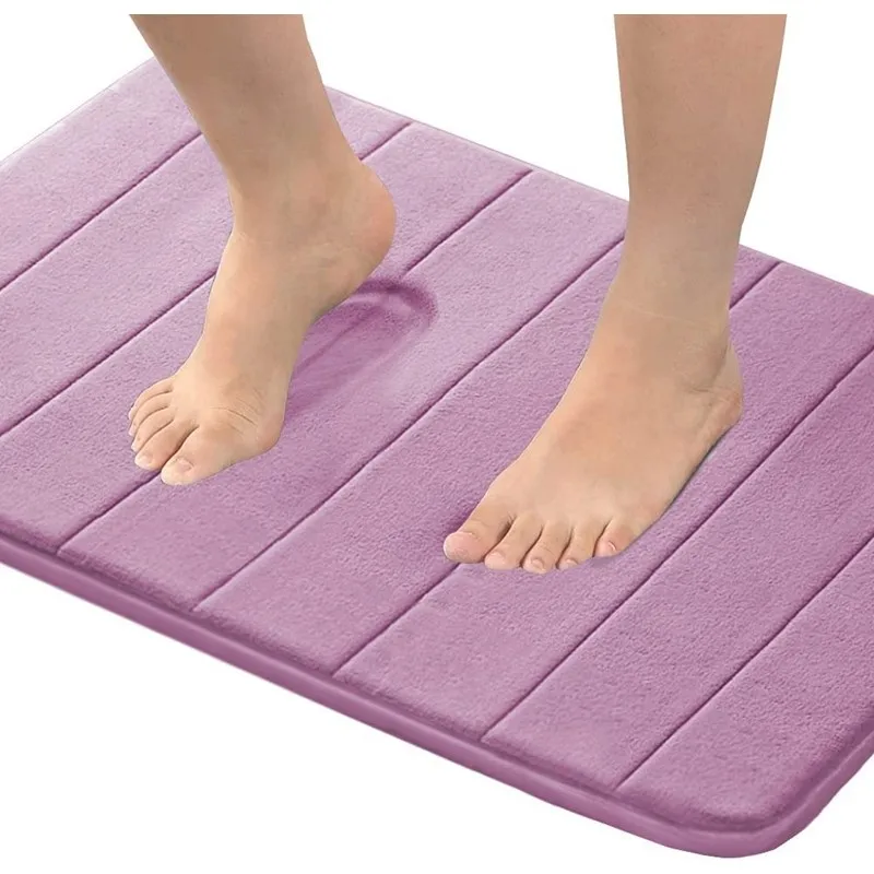 

Inyahome Oversized Bathroom Floor Mat Memory Foam Bathmat for Bathroom Non-Slip Thick Machine Wash Easier to Dry for Bathroom