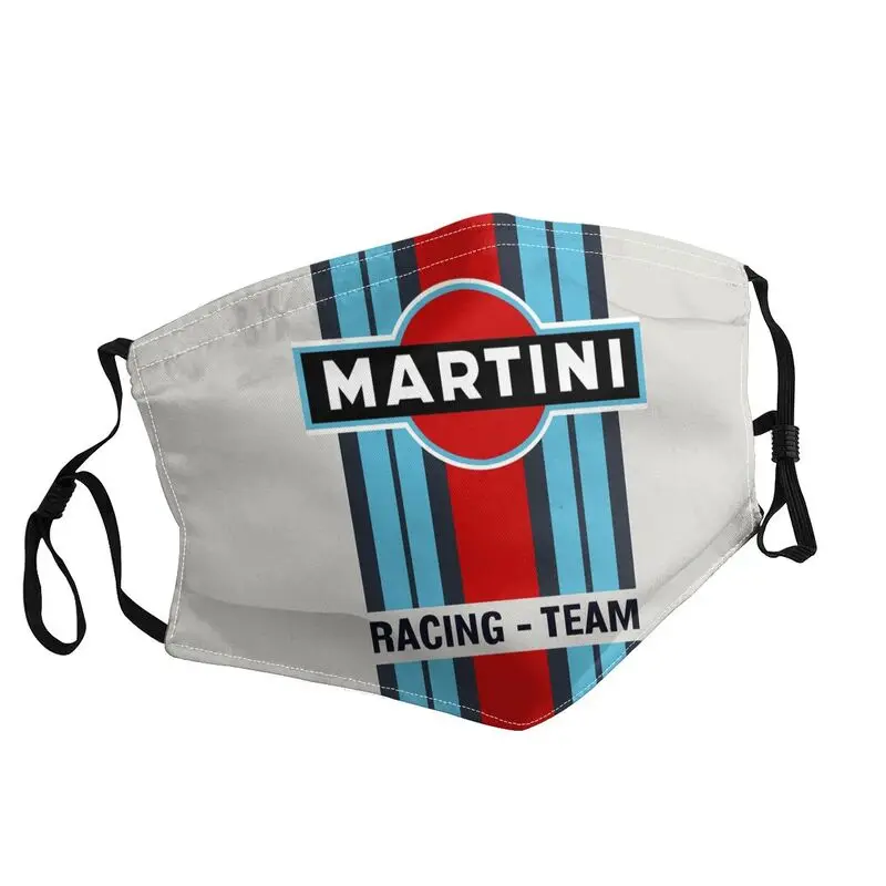 

Martini Racing Adjustable Face Mask Unisex Adult Racing Sport Stripe Dustproof Protection Cover Respirator Mouth Muffle