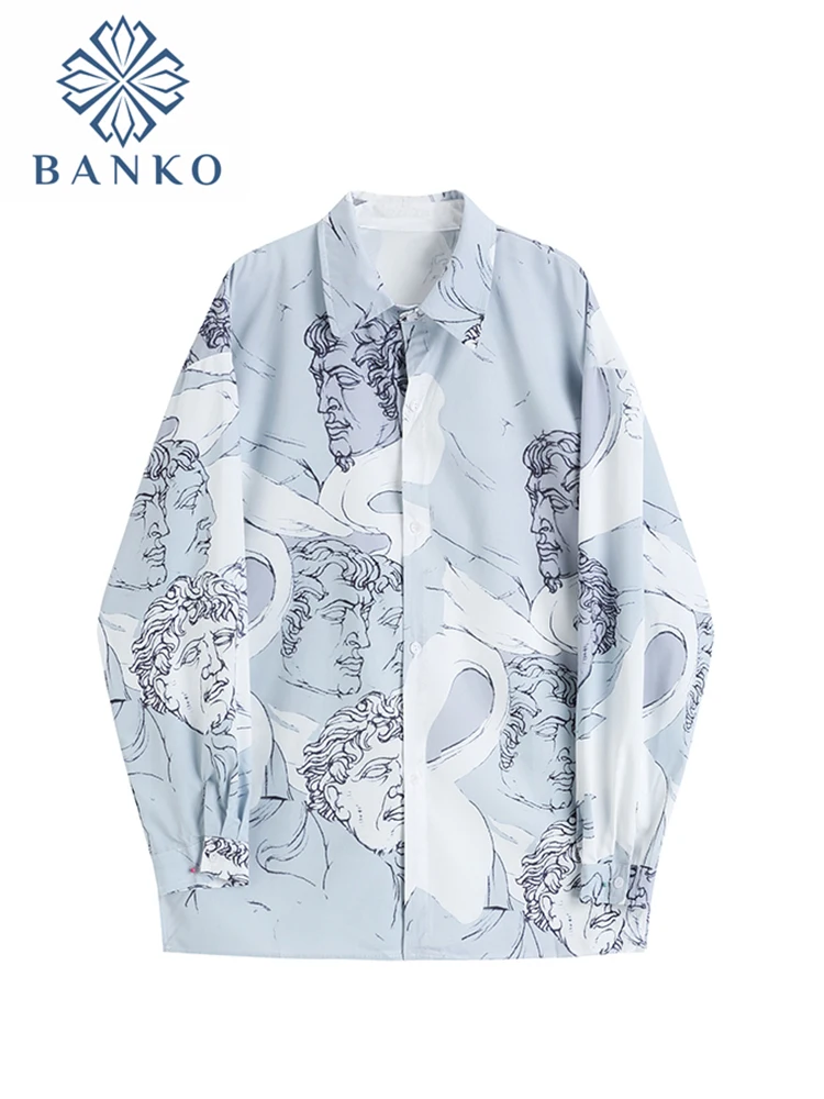 Autumn Vintage Elegant Print Shirts Women Turn Down Collar Button Long Sleeve Fashion Casual Streetwear Oversize Blouses Female