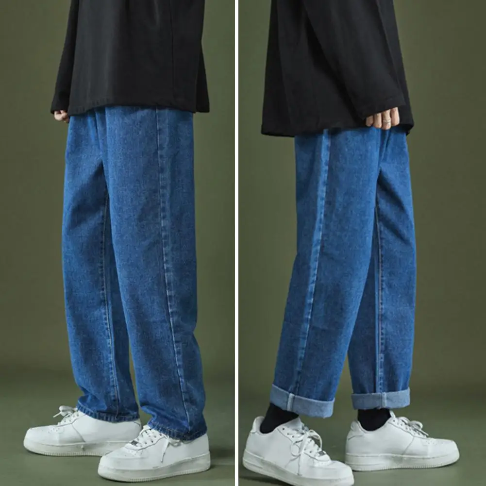 Мужские прямые джинсы стильные мужские летние джинсовые брюки с широкими