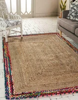 rug 100 natural jute cotton modern living area carpet rug braided style rug bedroom decor carpets for bed room large
