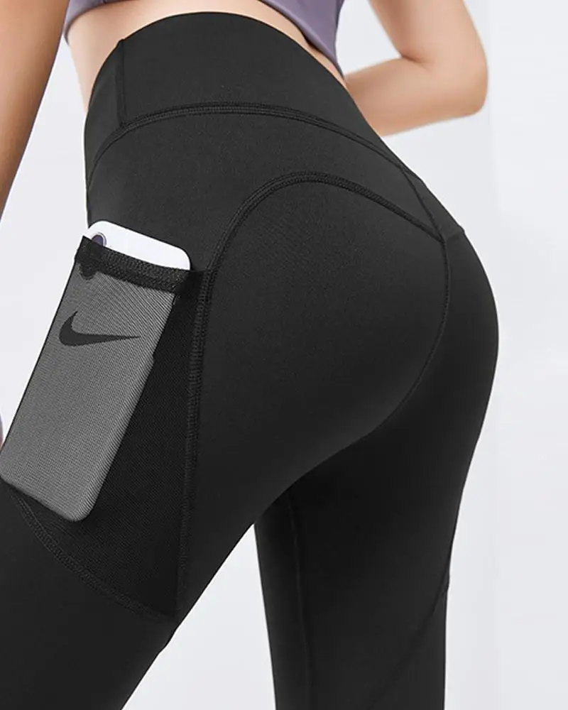 

Contrast Mesh Pocket Design High Waist Butt Lift Yoga Pants Running Gym Exercise Shorts Summer Women Leggings