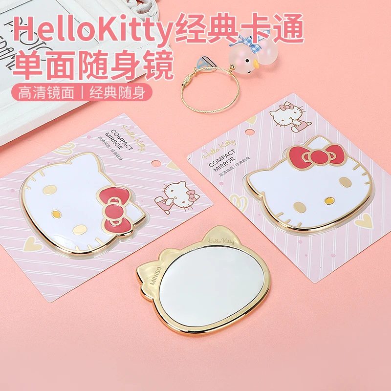 

Kawaii Sanrioed Hello Kitty Cinnamoroll одностороннее портативное зеркало для макияжа мультяшное аниме милое портативное маленькое зеркало подарок для девушки