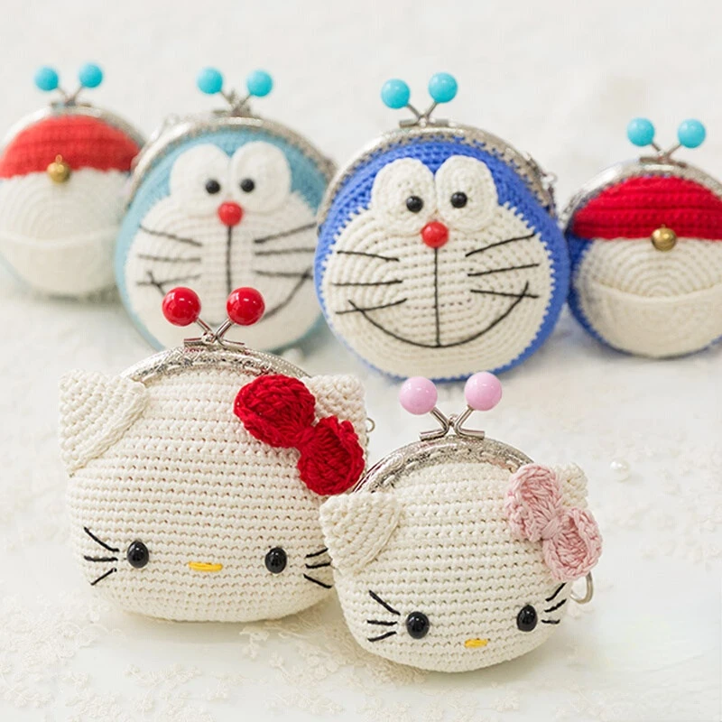 

Susan's Family Cute Kitty Knitting Kit for Beginners 2 Metal-opening Bags Crochet DIY Bags Metal Frame Kiss Lock Purse