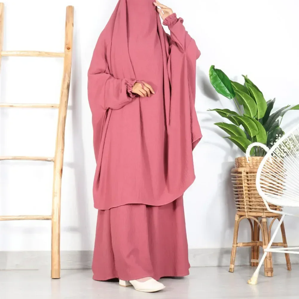 Длинный хиджаб химар абайя набор из 2 предметов подходящее мусульманское женское