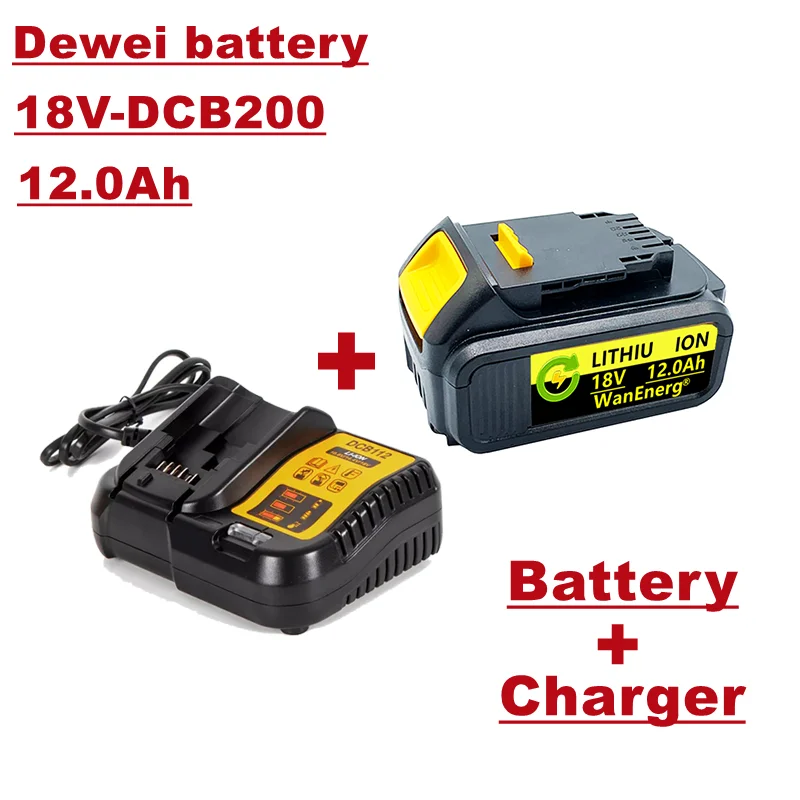 

18V power tool battery, 12.0ah, for dcb180 dcb181 dcb182 dcb201 dcb201-2 dcb200-2 dcb204-2 L50, 1 Battery + charger for sale
