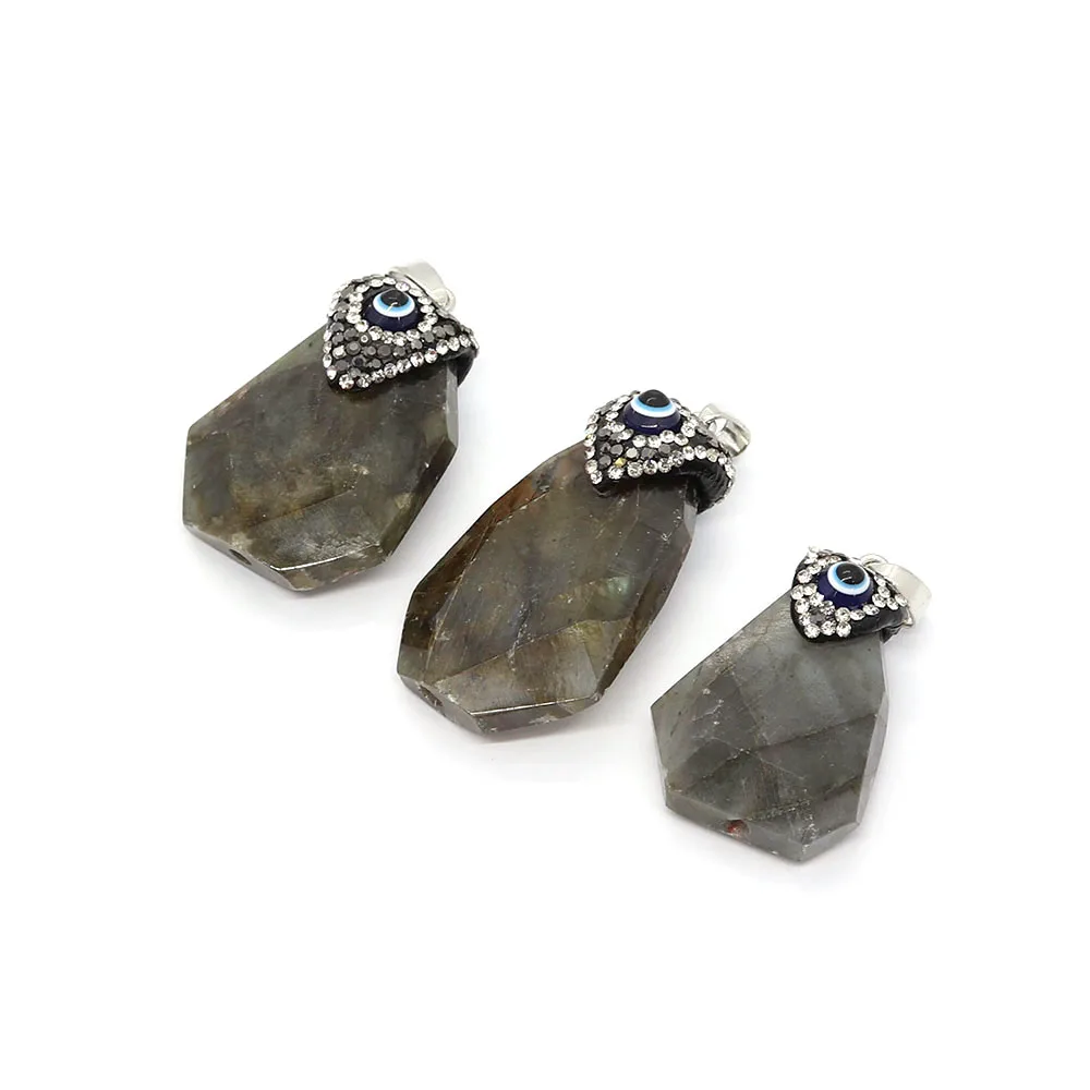 

Natural Stone Irregular Agate Pendants 25-45mm Inlaid Evil Eye Jewelry DIY Making Necklace Earring Charms Faceted Accessories