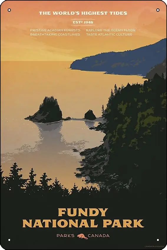 Постер в национальном парке Oedrtqi Fundy забавный металлический жестяной знак для
