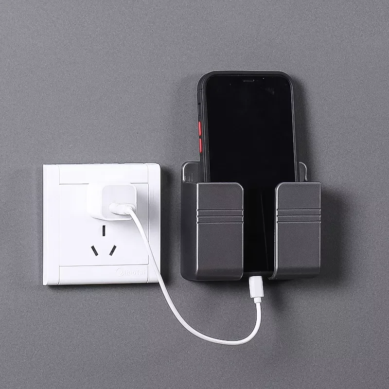 

Mobile Phone Charging Stand Wall Mount Rack Adhesive Wall Shelf Stand Kitchen Bathroom Storage Rack Home Storage Organize