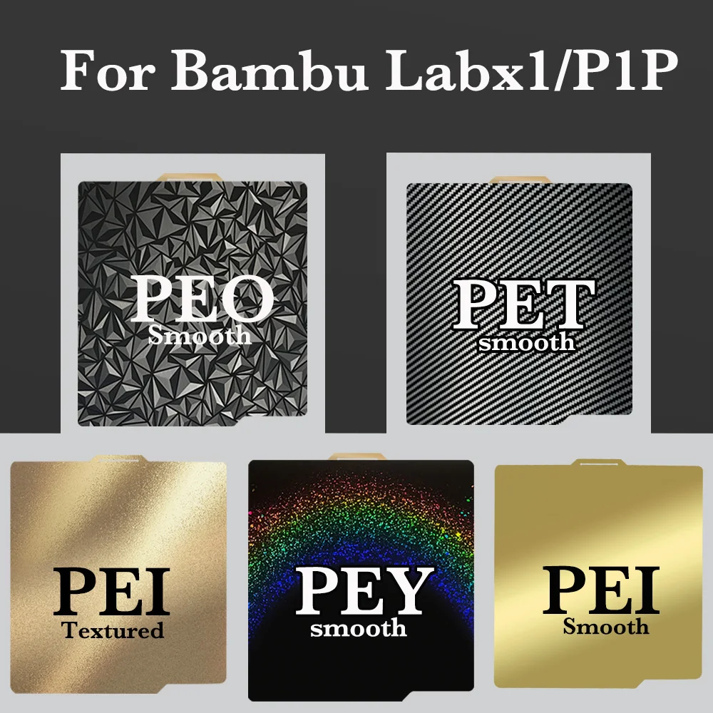 For Bambu Lab P1P Build Plate x1 Textured Pei Spring Steel 257x257mm Smooth Pey Peo sheet Peo Plate For Pet Bambulab Build Plate