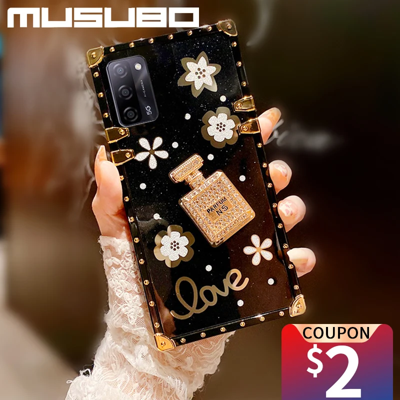 

Musubo Coque For Samsung Galaxy S23 Plus S22 Ultra S21 FE A53 Gold Case Ring Note 20 Ultra A54 Fundas A52S A13 5G A34 Girl Coque