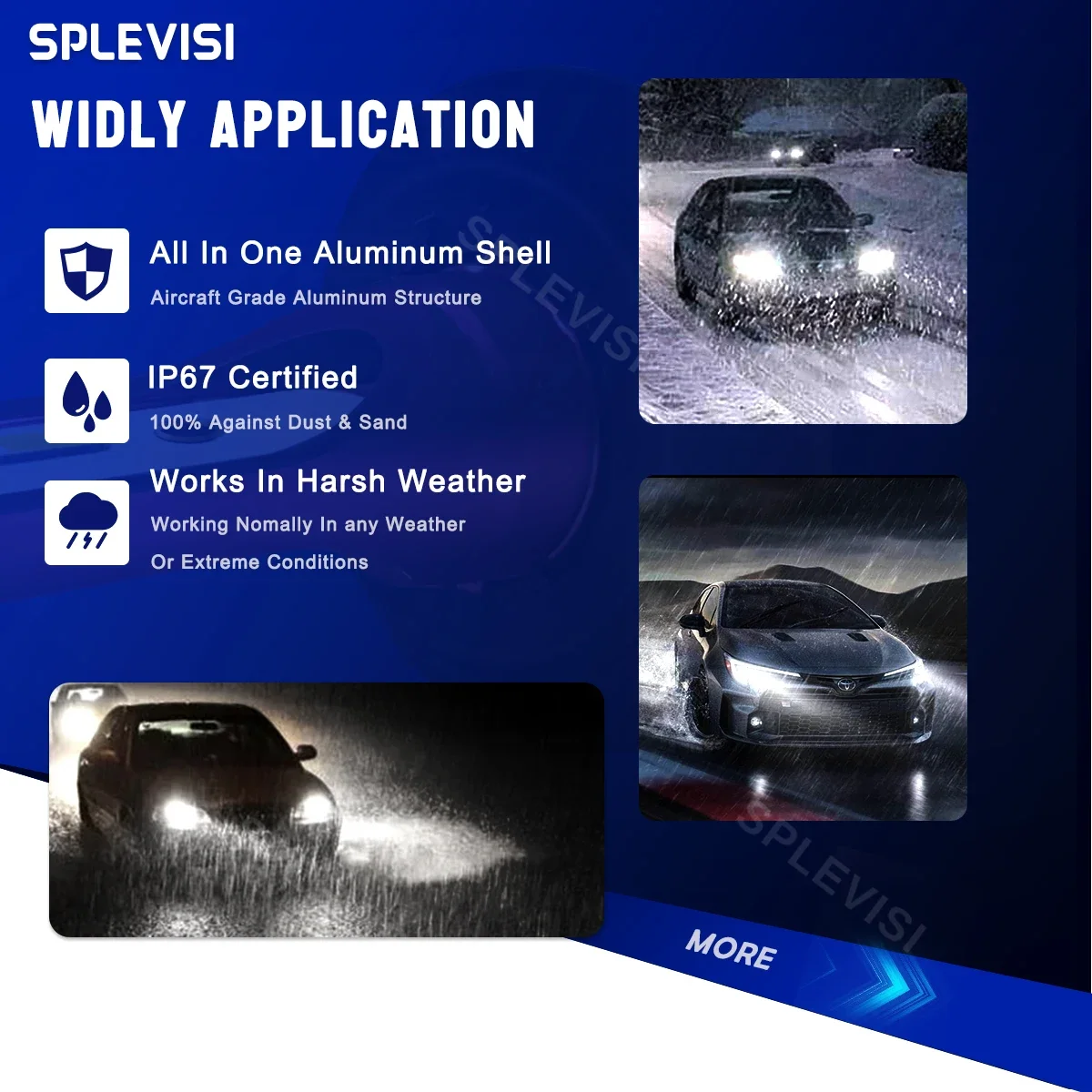 Комбинированная светодиодная фара дальнего света ближнего 9007 Foglamp 880 замена ламп