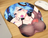 original hatsune miku beauty chest 3d stereo mouse pad wristband silicone wrist pad two dimensional animation