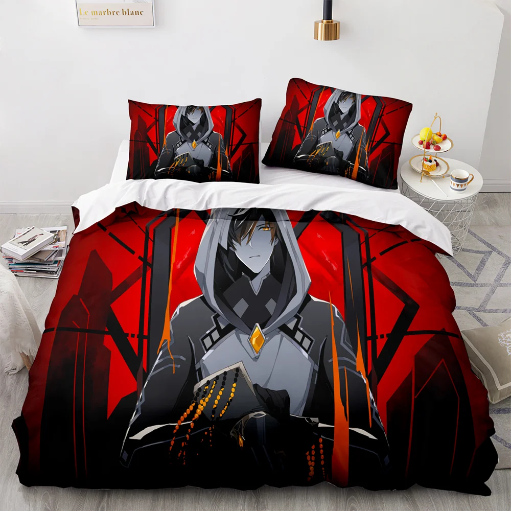 

Set Single Twin Full Genshin Impact Bedding Queen King Size Game Anime Bed Set Aldult Kid Bedroom Duvetcover Sets 3D Print 051